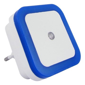 Veilleuse LED avec capteur crépusculaire, 0,5 W, 230 V, bleue