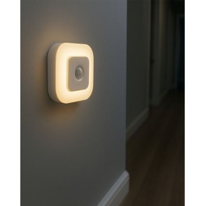 Veilleuse LED avec capteur LED/0,5W/4,5V 3xAAA blanche