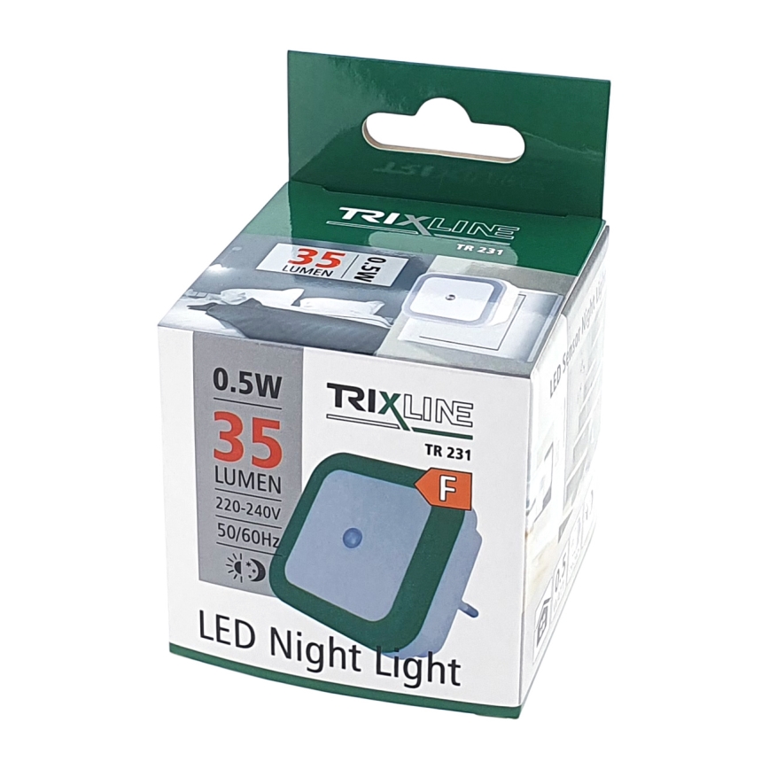 Veilleuse LED avec détecteur LED/0,5W/230V verte