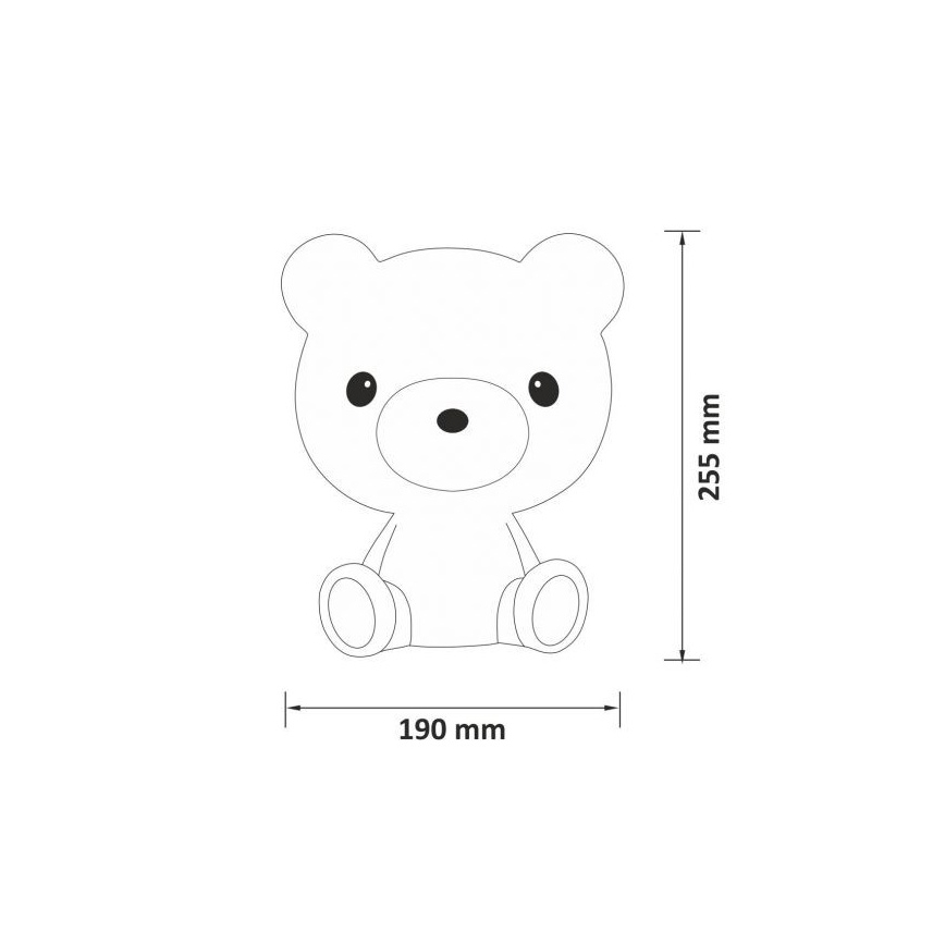 Veilleuse LED enfant à intensité variable LED/2,5W/230V ourson blanc