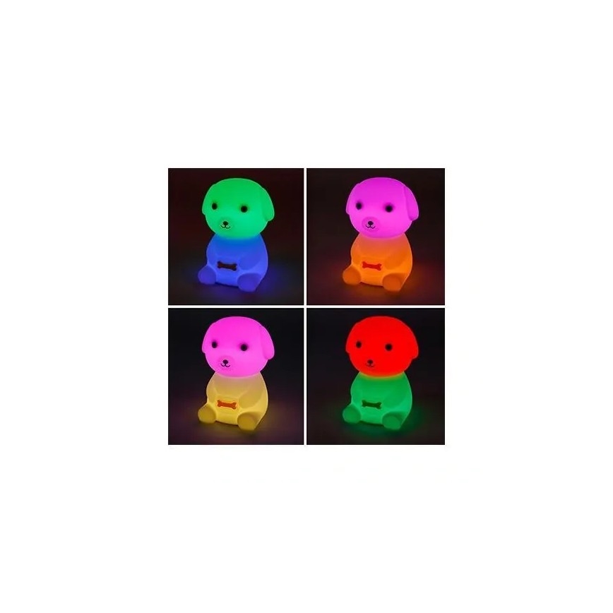 Veilleuse rechargeable pour enfants LED RGBW à intensité variable LED/2,5W/5V 3000K 1200 mAh motif chien