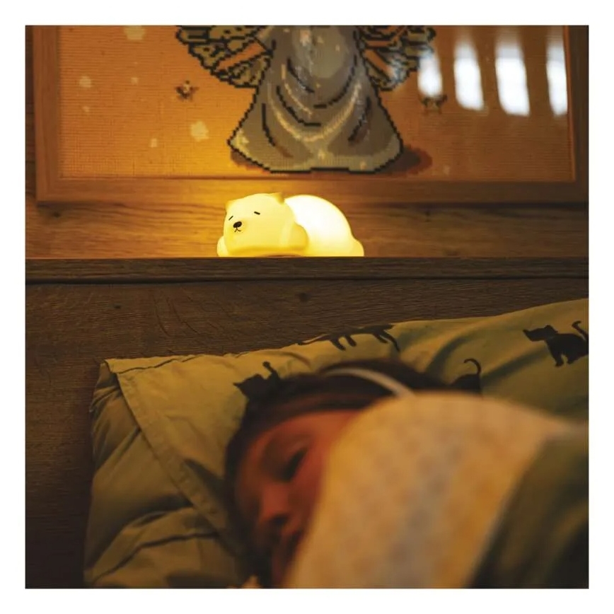 Veilleuse tactile LED RGB rechargeable en forme d'ours, 3,7 V 1200 mAh