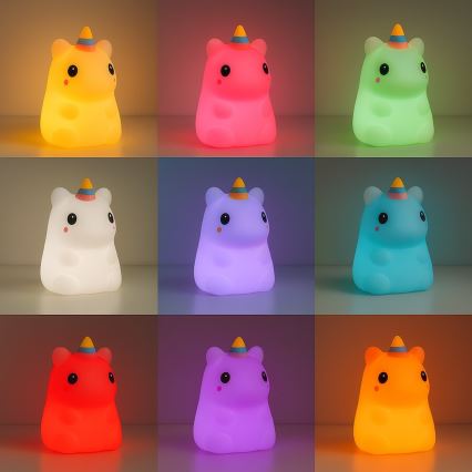 Veilleuse tactile rechargeable à intensité variable LED RGBW pour enfants UNICORN LED/1W/5V 1200 mAh