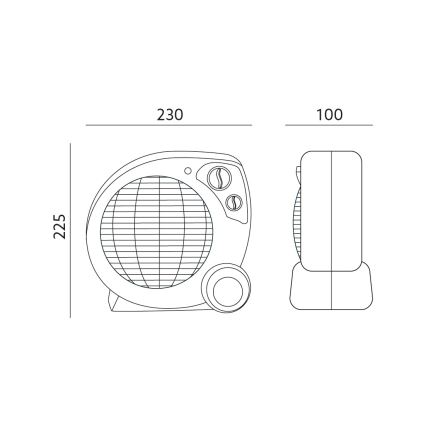 Ventilateur avec élément chauffant ZEFIR 1000/2000W/230V blanc