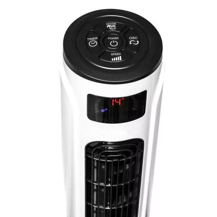 Ventilateur colonne avec indicateur de température et télécommande 55W/230V