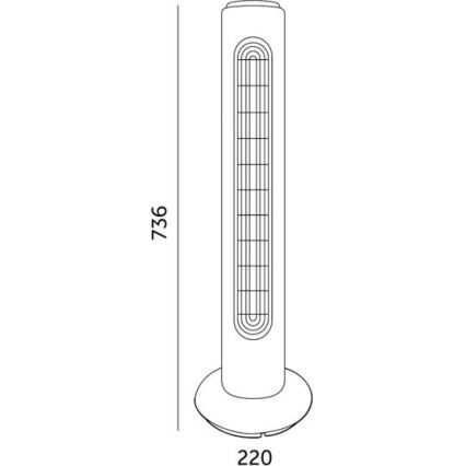 Ventilateur colonne VENLO 45W/230V 73,6 cm noir