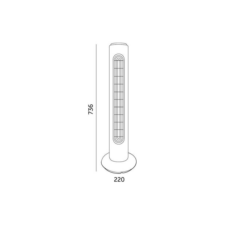 Ventilateur colonne VENLO 45W/230V 73,6 cm noir