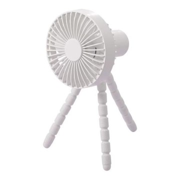 Ventilateur de bureau rechargeable 3 W/5 V, 1800 mAh, blanc