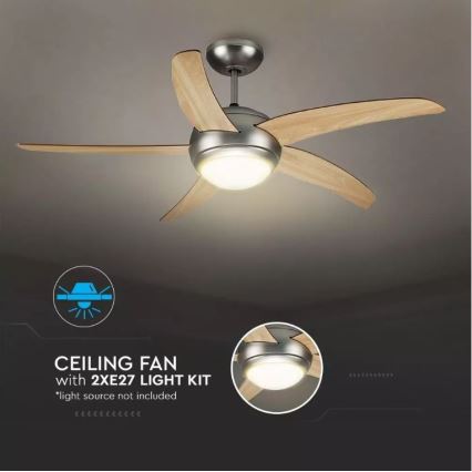Ventilateur de plafond 2xE27/20W/230V d. 132 cm + Télécommande