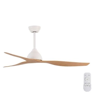 Ventilateur de plafond d. 132 cm beige/blanc + télécommande
