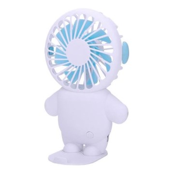 Ventilateur de poche rechargeable 4,5W/5V 300 mAh blanc/bleu