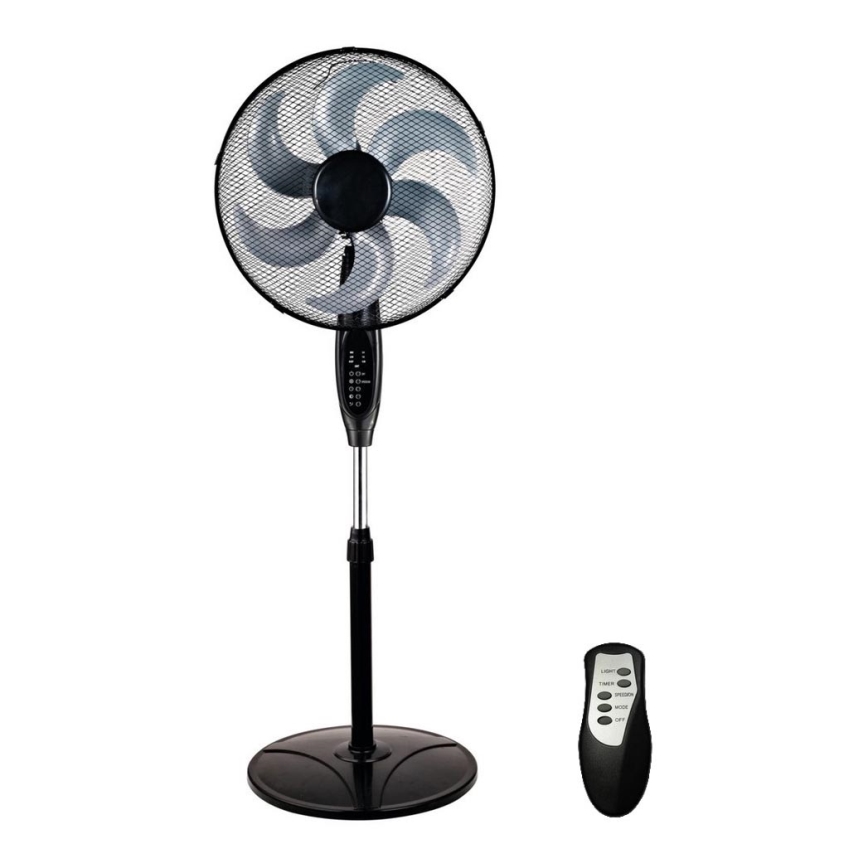 Ventilateur de sol VENETO 75W/230V noir + télécommande