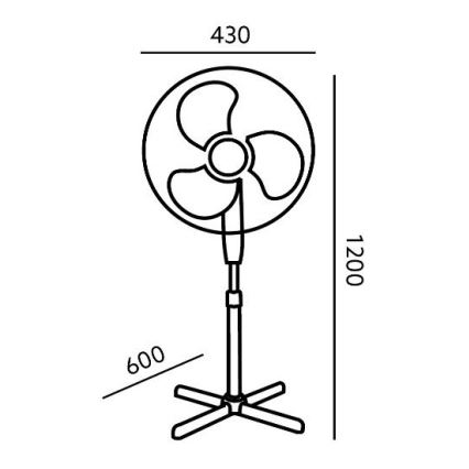 Ventilateur de sol VIENTO 45W/230V blanc