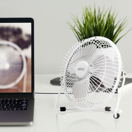 Ventilateur de table 1,75 W/5 V USB, Ø 18 cm, blanc