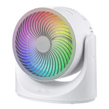 Ventilateur de table LED RGB 10 W/5 V, Ø 18,5 cm
