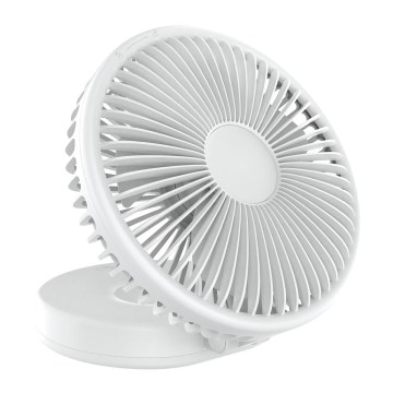 Ventilateur de table rechargeable 10W/5V 2400 mAh blanc