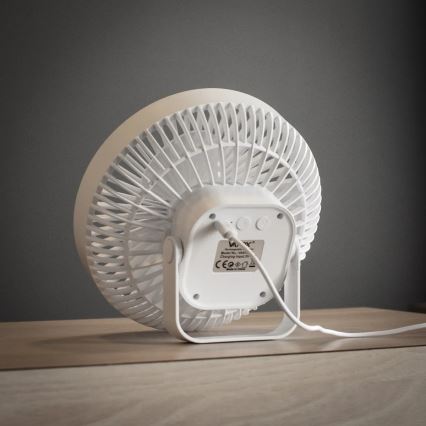 Ventilateur de table rechargeable avec éclairage LED/2W/5V USB 2400 mAh blanc