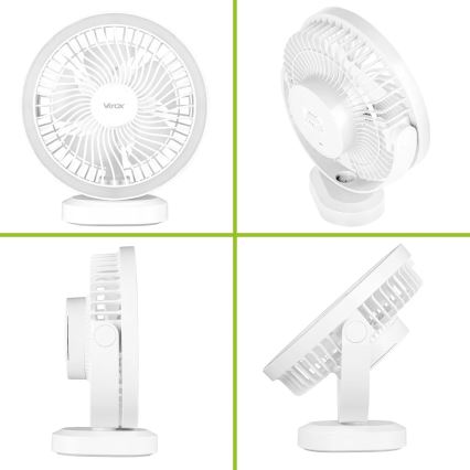 Ventilateur de table rechargeable avec éclairage LED/3W/5V USB 2400 mAh gris