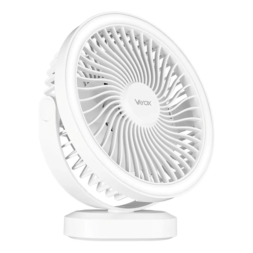 Ventilateur de table rechargeable avec éclairage LED/3W/5V USB 2400 mAh gris