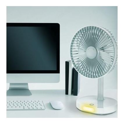 Ventilateur de table rechargeable avec lampe LED 3000mA/3,7V microUSB