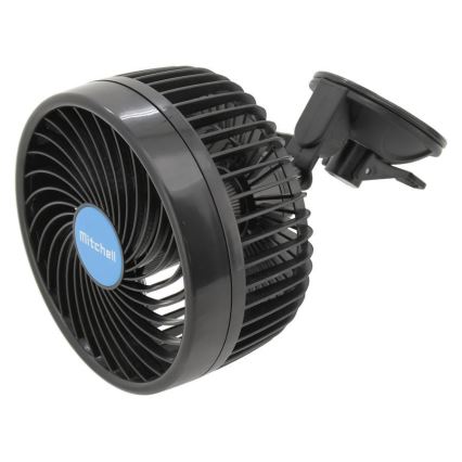 Ventilateur de voiture à ventouse 9W/12V noir