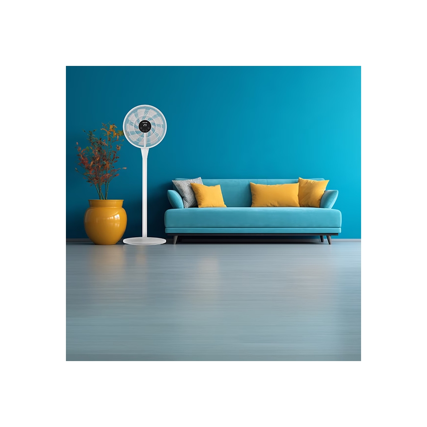 Ventilateur sur pied 25W/230V 130 cm blanc + télécommande