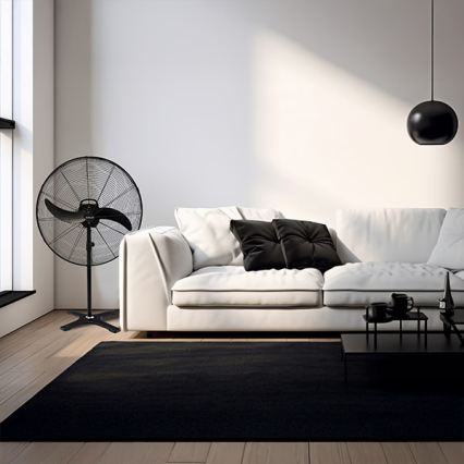Ventilateur sur pied industriel 115W/230V 188 cm noir