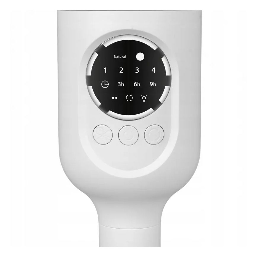 Ventilateur sur pied LED rechargeable avec éclairage LED/4,8W/5V USB 7200 mAh, blanc + télécommande