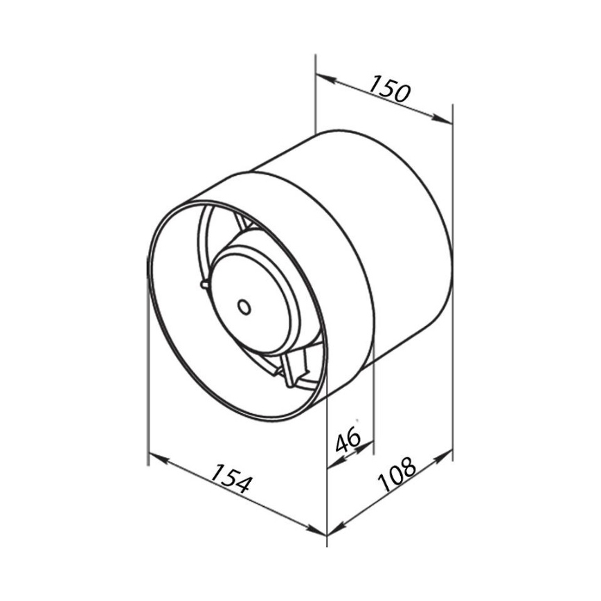 Ventilator VENTS 150VKO potr.15cm