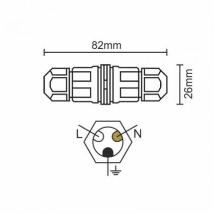 Verbindingsconnector C20A/WP/3x1,5/2