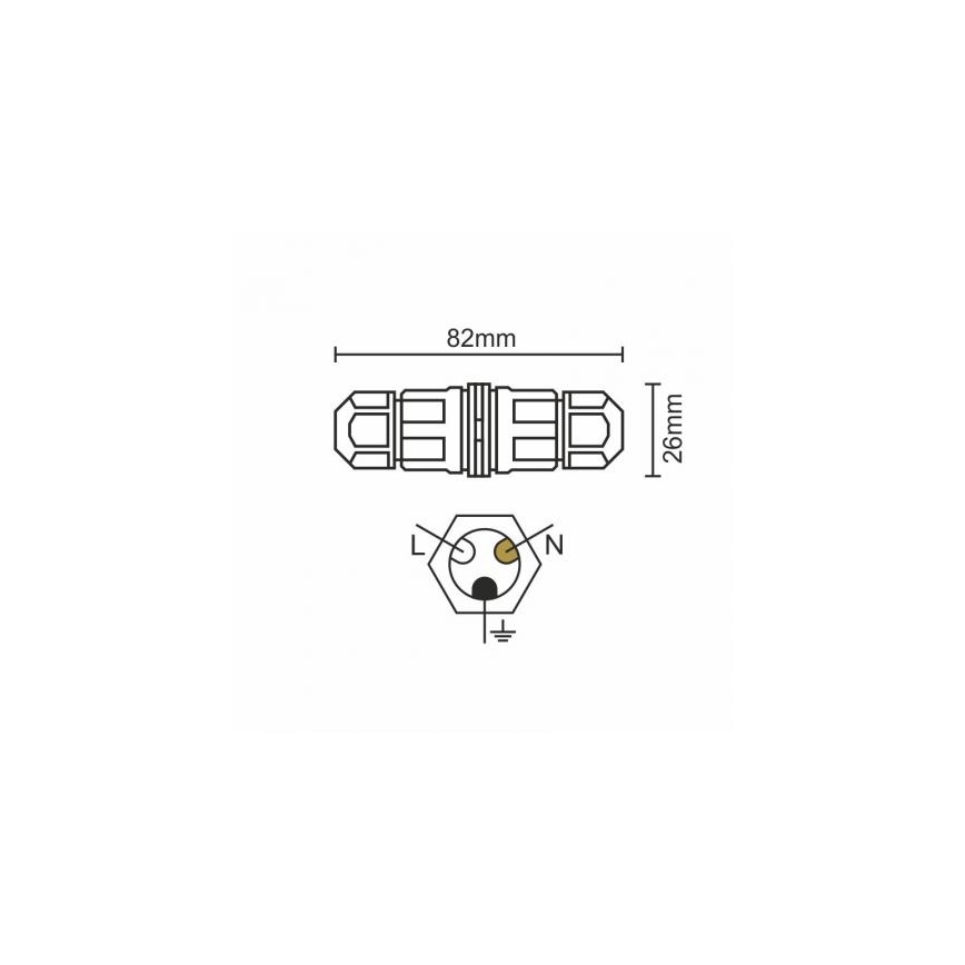 Verbindingsconnector C20A/WP/3x1,5/2