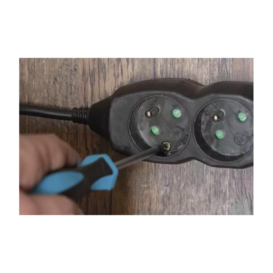 Verlengsnoer 5 stopcontacten 3m zwart