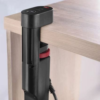 Verlengsnoer met bevestiging aan tafel 3Z + 3xUSB 1,5m zwart
