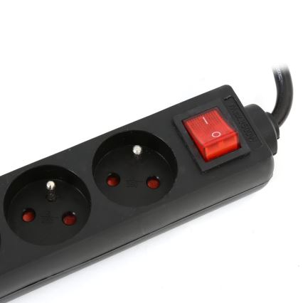 Verlengsnoer met schakelaar 5Z Type E 1,5m zwart