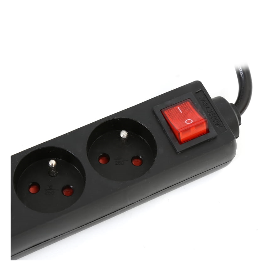 Verlengsnoer met schakelaar 5Z Type E 1,5m zwart