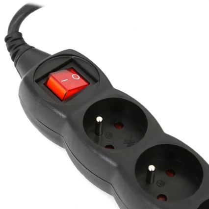 Verlengsnoer met schakelaar 5Z Type E 3m zwart