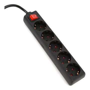 Verlengsnoer met schakelaar 5Z Type F 3m zwart