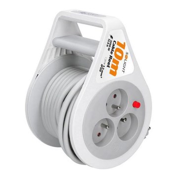 Verlengsnoer op haspel, 3-voudig, 10 m