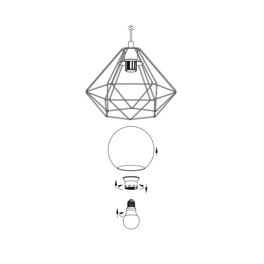 Verre de rechange pour suspension et lampe de table Eglo Vernham