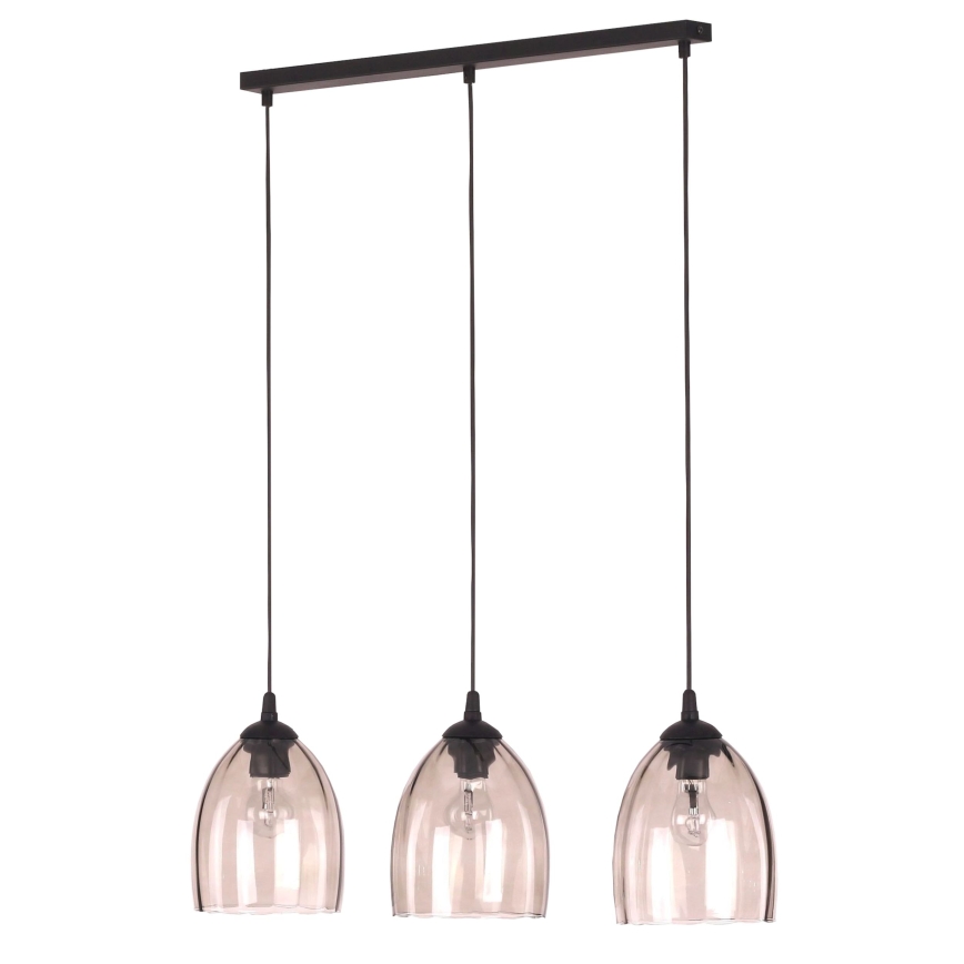Verre de rechange pour lustre à douille E27, Ø 17 cm, beige fumé