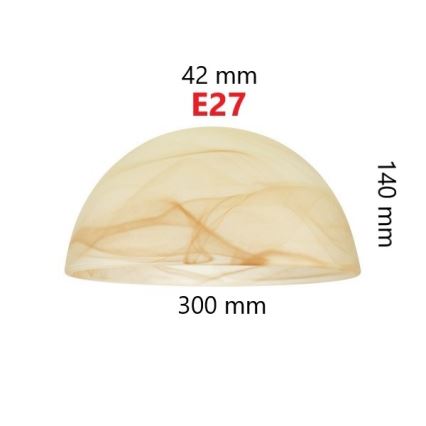 Verre de rechange pour lustre E27 diamètre 300x140 mm