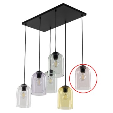 Verre de rechange pour lustre E27, Ø 14 cm, rose fumé