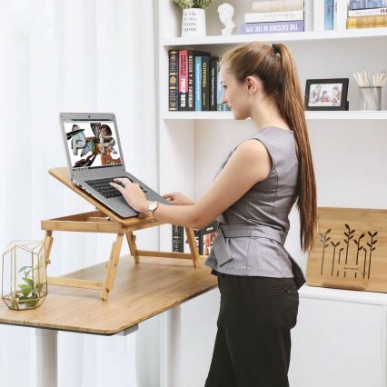 Verstelbare bedtafel voor computer LAT, bruin