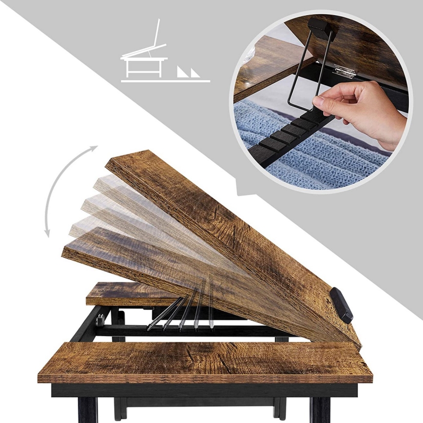 Verstelbare laptoptafel voor in bed LAT bruin/zwart