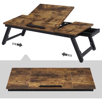 Verstelbare laptoptafel voor in bed LAT bruin/zwart