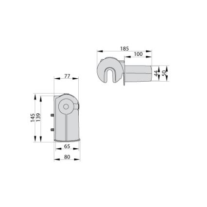 Verstelbare montagebeugel voor straatlamp, IP44, Ø 53–60 mm, grijs