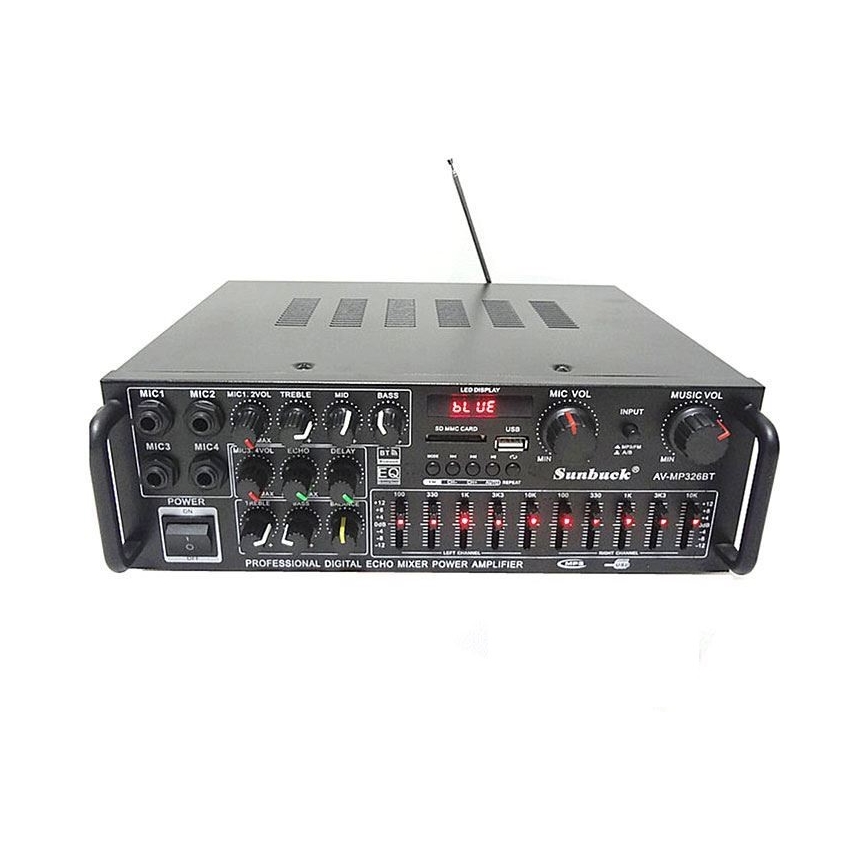 Versterker met equalizer en mp3-speler