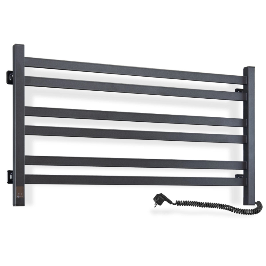 Vertaduro - Elektrische handdoekradiator met thermostaat AVA 181W/230V 50x90 cm IP44 zwart rechts