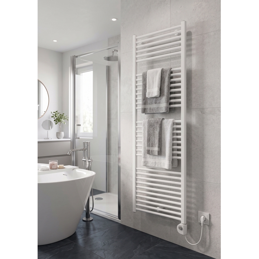 Vertaduro - Badkamerradiator met thermostaat DENISE 600W 154x50 cm wit