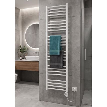 Vertaduro - Badkamerradiator met thermostaat SIMONE, 600 W, 174 x 50 cm, wit